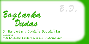 boglarka dudas business card